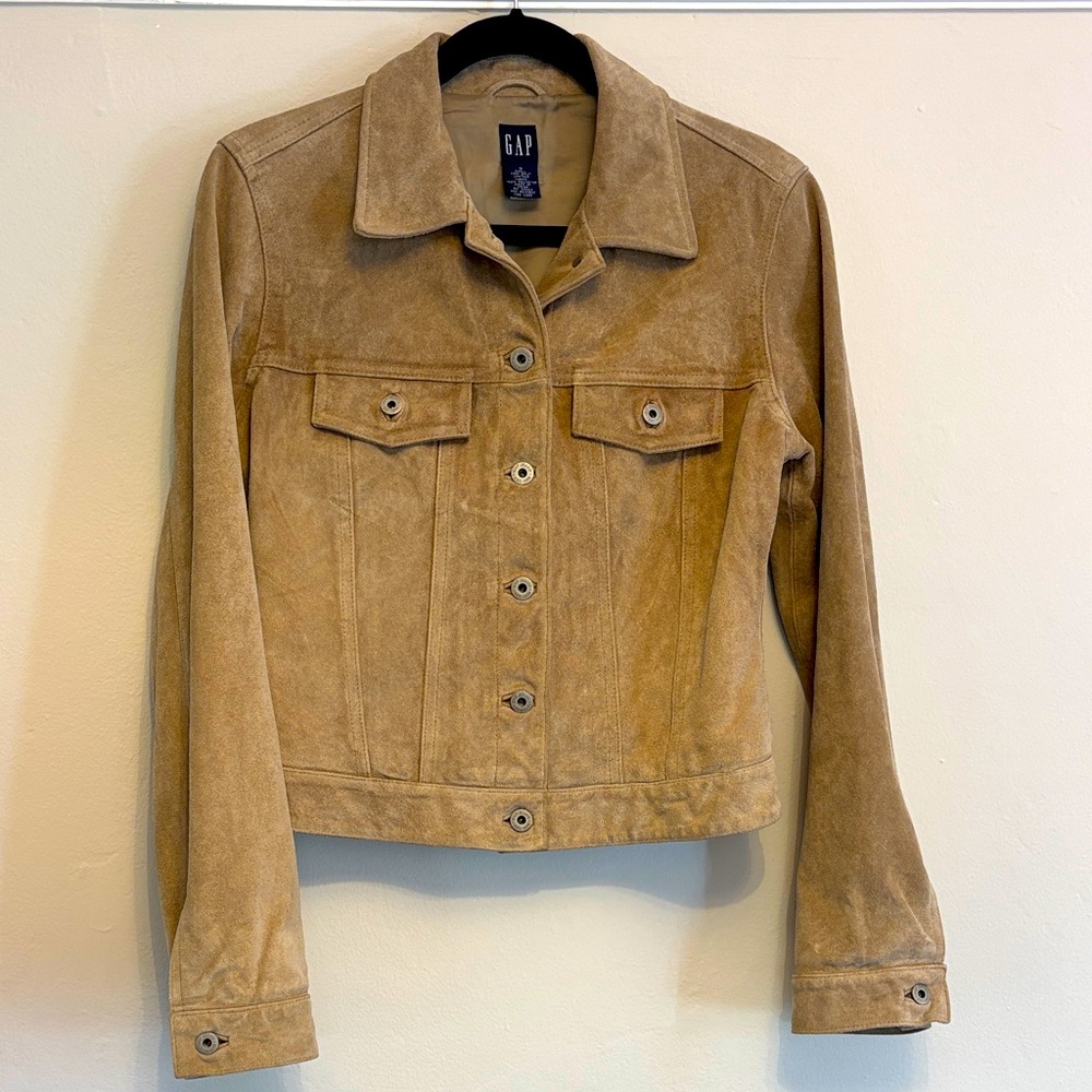Gap Tan Suede Button Down Jacket
